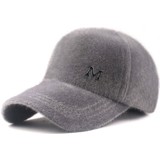 Afun Gri Sıcak Tutmak Kış Bayanlar Kürk Top Şapka Mektup M Beyzbol Şapkası Retro Spor Kapaklar Kadın Kemik Gorras Kavisli Gömme Yıkanmış Eski Şapka  (Yurt Dışından)