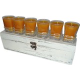 After One Afterone 6'lı Shot Bardak Mum Limon Kokulu Eskitme Boyama Kutusunda