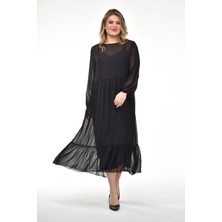 Modayız Büyük Beden Şifon Elbise 29B-1924