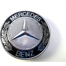 Behin Dizayn MERCEDES Jant Göbek Arması Siyah (75mm-71mm) (4adet)