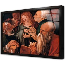 Tablosan Doktorlar Arasında Isa Çerçeveli Cam Tablo