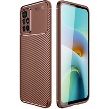 Caseart Xiaomi Redmi 10 Kılıf Karbon Tasarımlı Kapak - Kahverengi