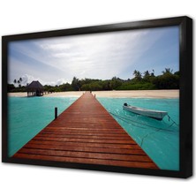 Tablosan Deniz Kıyısında Iskele Çerçeveli Mdf Tablo