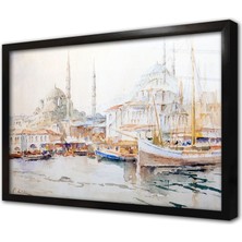 Tablosan Eski Istanbul Fausto Zonaro Çerçeveli Cam Tablo