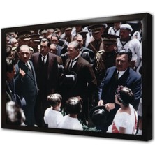 Tablosan Atatürk ve Çocuklar Çerçeveli Mdf Tablo