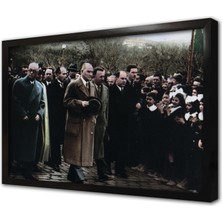 Tablosan Atatürk ve Çocuklar Çerçeveli Mdf Tablo