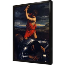 Tablosan David ve Goliath Çerçeveli Mdf Tablo
