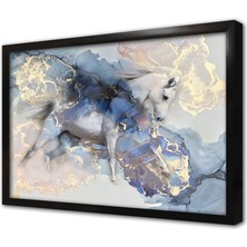 Tablosan Beyaz At Manipülasyon Çerçeveli Mdf Tablo