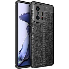 Kzy Xiaomi Mi 11T Kılıf Darbe Korumalı Deri Görünümlü Silikon Arka Kapak - Siyah