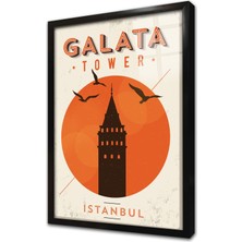 Tablosan Galata Çerçeveli Cam Tablo