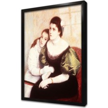 Tablosan Anne ve Kızı Çerçeveli Cam Tablo
