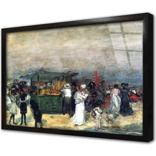 Tablosan Fruit Stand Coney Island Çerçeveli Cam Tablo