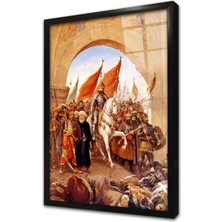 Tablosan Fatihin Istanbula Girişi F Zonaro Çerçeveli Cam Tablo