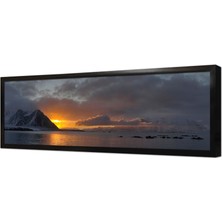 Tablosan Gün Batımı ve Deniz Çerçeveli Mdf Tablo