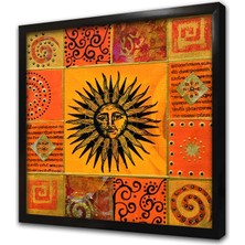 Tablosan Etnik Motif Çerçeveli Mdf Tablo
