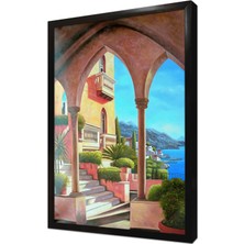 Tablosan Deniz Gören Evler Çerçeveli Mdf Tablo