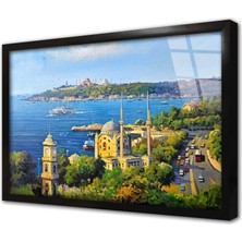 Tablosan Ortaköy Cami Çerçeveli Cam Tablo