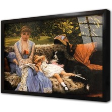 Tablosan Kadın ve Çocuk Çerçeveli Cam Tablo