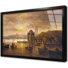 Tablosan Istanbul Ortaköy Camii Çerçeveli Cam Tablo