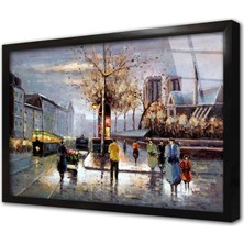 Tablosan Insan Topluluğu Çerçeveli Cam Tablo