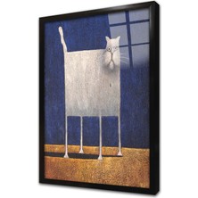 Tablosan Kediler Çerçeveli Cam Tablo