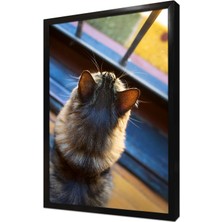 Tablosan Kedi Çerçeveli Mdf Tablo