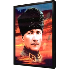 Tablosan Kalpaklı Atatürk Çerçeveli Mdf Tablo