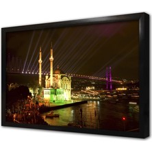 Tablosan Ortaköy Camii Gece Çerçeveli Mdf Tablo