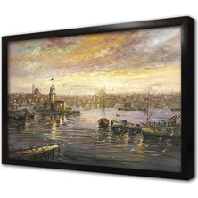 Tablosan Istanbul Gün Batımı Kız Kulesi Çerçeveli Mdf Tablo