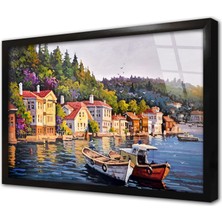 Tablosan Istanbul Yalılar Çerçeveli Cam Tablo