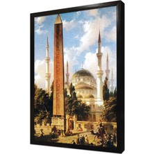 Tablosan Istanbul Dikilitaş Manzaralı Çerçeveli Mdf Tablo