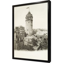 Tablosan Istanbul Eski Galata Çerçeveli Mdf Tablo