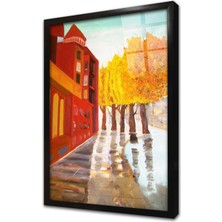 Tablosan Şehir Manzarası Çerçeveli Cam Tablo