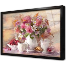 Tablosan Papatya Çerçeveli Cam Tablo