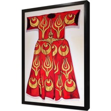 Tablosan Kırmızı Sarı Kaftan Çerçeveli Mdf Tablo