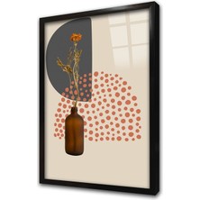 Tablosan Line Art Çiçek Iı Çerçeveli Cam Tablo