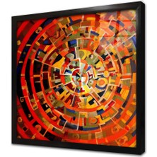 Tablosan Soyut Görsel Çerçeveli Cam Tablo