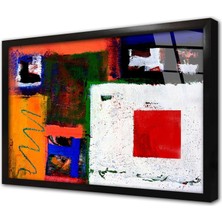 Tablosan Soyut Görsel Çerçeveli Cam Tablo