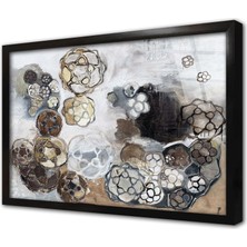 Tablosan Soyut Görsel Çerçeveli Cam Tablo