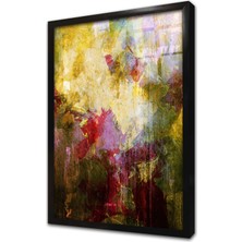 Tablosan Soyut Resim Çerçeveli Cam Tablo
