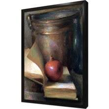 Tablosan Kitap Arasında Nar Çerçeveli Mdf Tablo