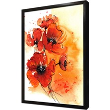 Tablosan Kırmızı Çiçek Çerçeveli Mdf Tablo