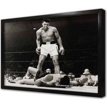 Tablosan Ringde Muhammed Ali Çerçeveli Mdf Tablo