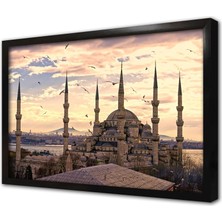Tablosan Sultanahmed Camii Gece Çerçeveli Mdf Tablo
