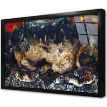 Tablosan Soyut Görsel Çerçeveli Cam Tablo