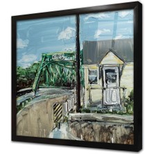 Tablosan Tren Demir Yolu Çerçeveli Cam Tablo