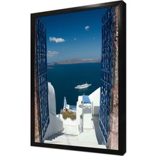 Tablosan Yunan Evleri Çerçeveli Mdf Tablo