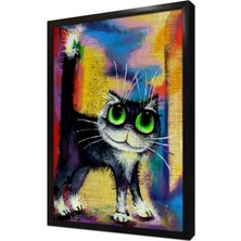 Tablosan Sevimli Kedi Çerçeveli Mdf Tablo