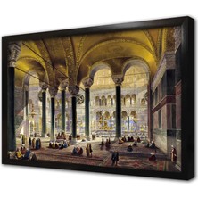 Tablosan Osmanlı Zamanı Ayasofya Camii Çerçeveli Mdf Tablo