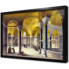Tablosan Osmanlı Zamanı Ayasofya Camii Çerçeveli Mdf Tablo